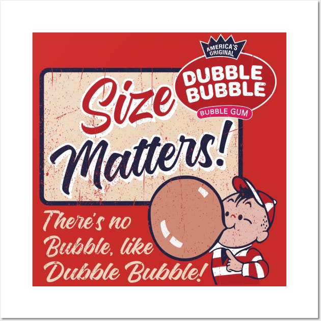 Size Matters Bubble Gum Worn Wall Art by Alema Art